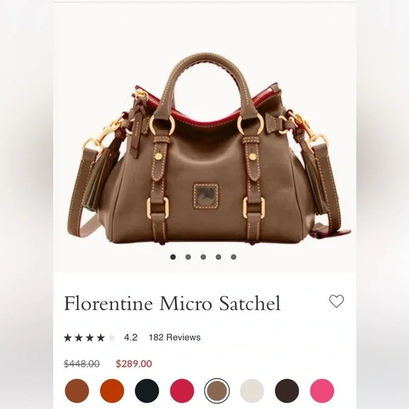 Florentine Micro Satchel Elephant NWOT Dooney & Bourke Leather - Picture 7 of 8